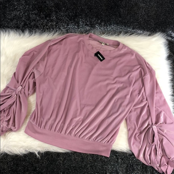 Express suede ruche sweater - Picture 2 of 4